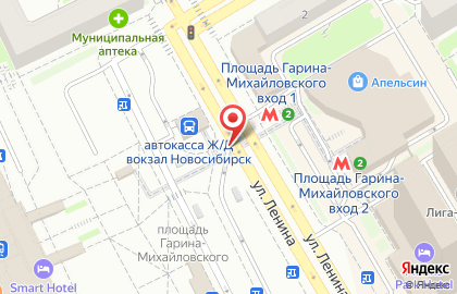 Парковка Новосибирска на Площади Гарина-Михайловского на карте