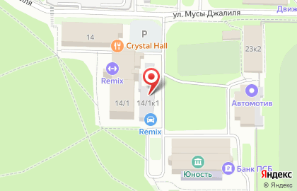 Remix на улице Мусы Джалиля на карте
