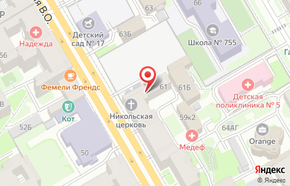 Фрост в Василеостровском районе на карте