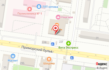 Аптека Аптекиплюс на Приморском бульваре на карте