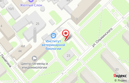 Институт ветеринарной биологии на улице Ольминского на карте