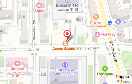 Сеть шаурменных Донеретто в Даниловском районе на карте
