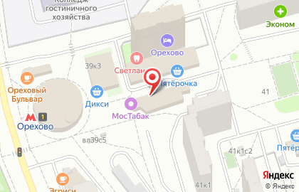 Фирменный магазин БахрушинЪ в Северном Орехово-Борисово на карте