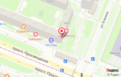 Магазин канцелярских товаров Школьник на проспекте Просвещения на карте