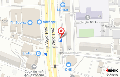 Магазин фастфудной продукции на улице Победы на карте