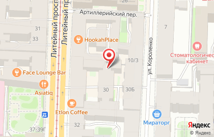 Подростково-молодежный клуб Атлант на Литейном проспекте на карте