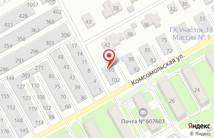 Шиномонтажная мастерская Шиномонтаженька на Комсомольской улице на карте