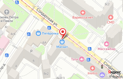 Супермаркет Магнит в Москве на карте