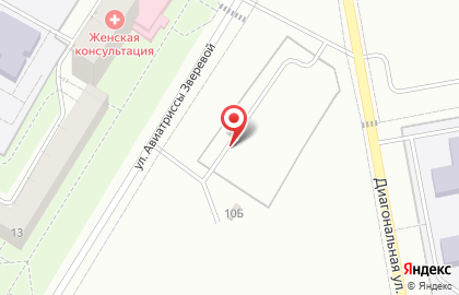 Автостоянка на ул. Авиатриссы Зверевой, 10а на карте