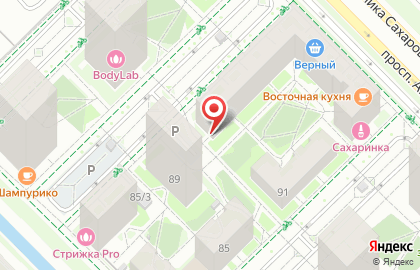 Детский центр развития Эрудит на проспекте Академика Сахарова на карте