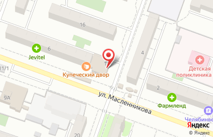Магазин мясной продукции на улице Масленникова на карте