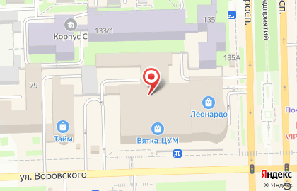 Билетная касса Кассир.ру на улице Воровского на карте