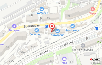 Магазин автоламп InLight в Первореченском районе на карте