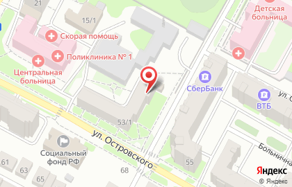 КБ Акцепт на улице Островского на карте