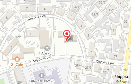 Кубанский казачий хор на Клубной улице на карте