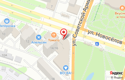 Кафе Гамбринус на улице Новосёлов на карте