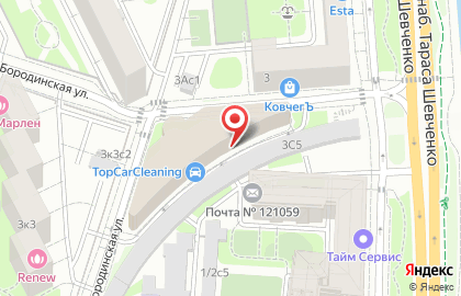 Автосервис TopCar на 1-й Бородинской улице на карте