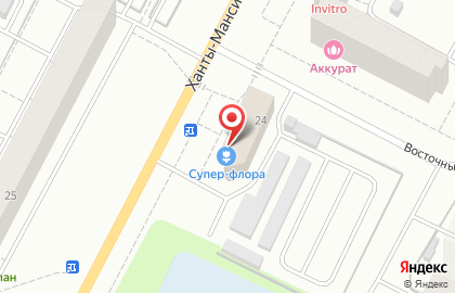 Цветочный салон Суперфлора на Ханты-Мансийской улице на карте