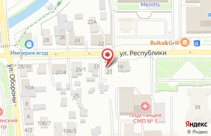 Киоск по продаже цветов в Центральном районе на карте