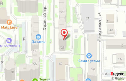 Зоомагазин Хвостатый друг в Овражном переулке на карте