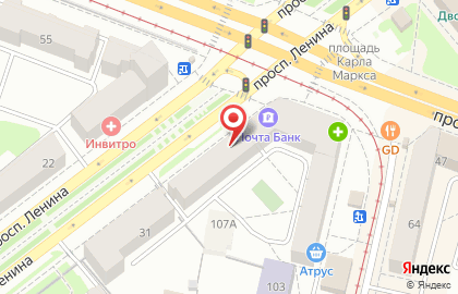 Магазин детских товаров Бамбини на проспекте Ленина на карте