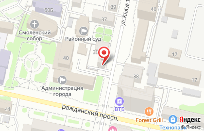 Компания Компьютерная помощь на улице Князя Трубецкого на карте