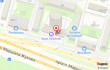 Банкомат СберБанк на проспекте Маршала Жукова, 58 к 1 на карте