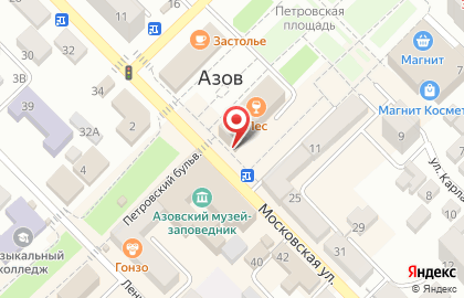 Магазин Тавровские мясные лавки на Московской, 21 на карте