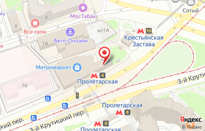 Магазин фастфудной продукции Донер-бистро в 3-м Крутицком переулке на карте