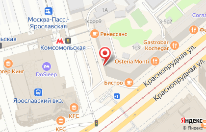 Салон сотовой связи МегаФон на метро Комсомольская на карте