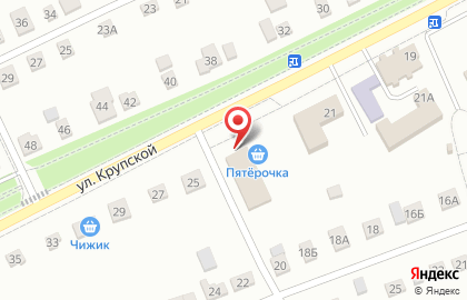 Супермаркет Пятёрочка на улице Крупской на карте