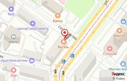 Кафе Витязь на улице Челюскинцев на карте