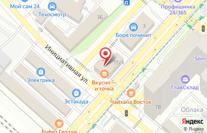 Ресторан быстрого обслуживания Макдоналдс на Инициативной улице на карте