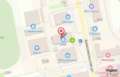 Федеральная сеть Фианит-Ломбард на Комсомольской улице, 17 в Шадринске на карте