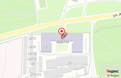 Автошкола, КрасГАУ на карте