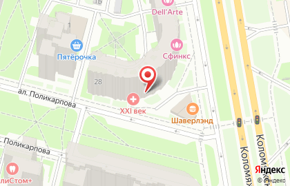 Многопрофильный медицинский центр XXI век в Санкт-Петербурге на карте