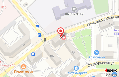 Городская поликлиника №6 на Комсомольской улице, 10 на карте