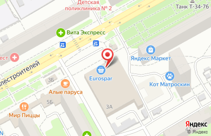 Магазин канцелярских товаров Акварель на проспекте Кораблестроителей на карте