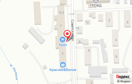 Продовольственный магазин на Советской улице на карте