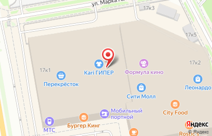 Магазин одежды Modis в ТЦ Сити Молл на Коломяжском проспекте на карте