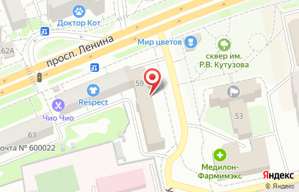 Главное бюро медико-социальной экспертизы по Владимирской области на проспекте Ленина на карте