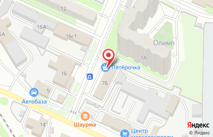 Супермаркет Пятёрочка в Железнодорожном районе на карте