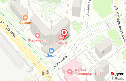 Медицинская клиника Медсэф на улице Гудкова в Жуковском на карте