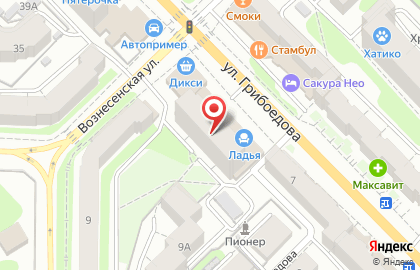 Компания Натяжные потолки ЭВИТА на улице Грибоедова на карте