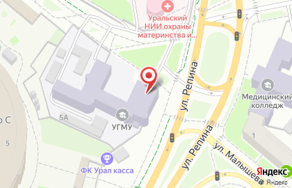 Уральский государственный медицинский университет в Екатеринбурге на карте