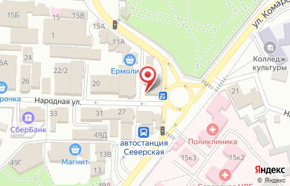 Магазин Мона Лиза на Народной улице на карте