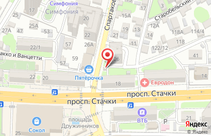 Киоск по продаже хлебобулочных изделий на Спартаковской улице на карте