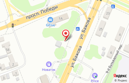 Магазин автозапчастей на улице Бажова на карте