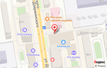 Ювелирный салон Золотник на улице Дзержинского, 32 на карте