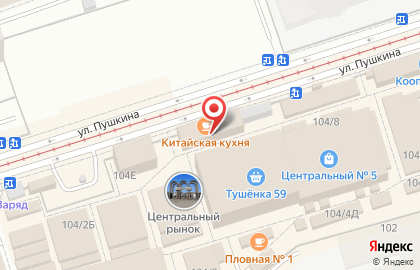 Столовая Нива на улице Пушкина на карте